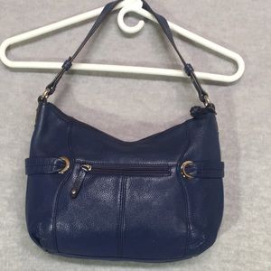 TIGNANELLO Leather Bag Signature Satin Lining Silver Tone Hardware